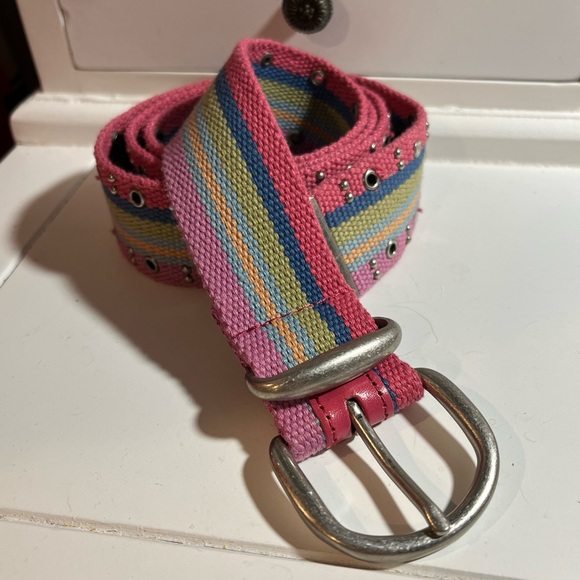 BELT Cotton Web Striped with Studs - Picture 2 of 4
